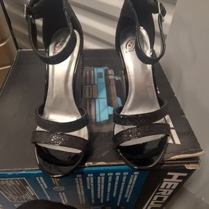 Women's Black With Glitter High Heels